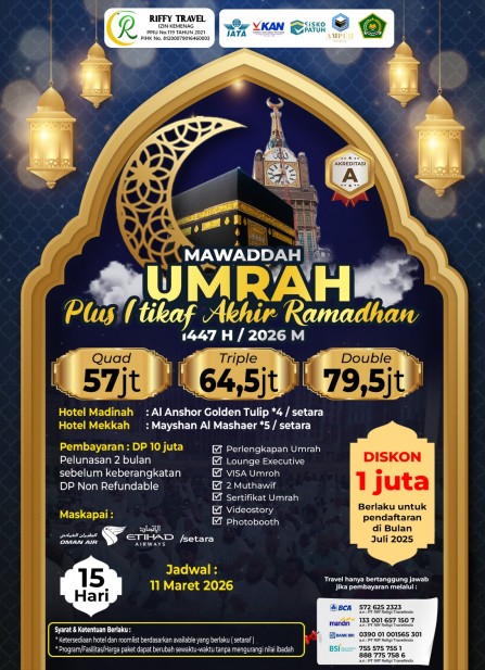 UMRAH PLUS I'TIKAF AKHIR RAMADHAN MAWADDAH